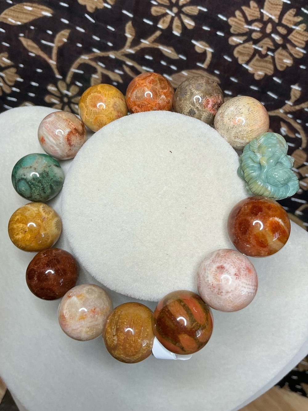 🧜‍♀️ High Quality Coral Jade • Mermaid Bracelet 17mm